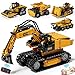 DOLIVE 5 in 1 STEM Building Block Set for Kids Ages 814 Remote Control and App Controlled ExcavatorCraneTruckBulldozerRoller Birthday Gift for 8 9 10 11 12 Years Old - Image 3