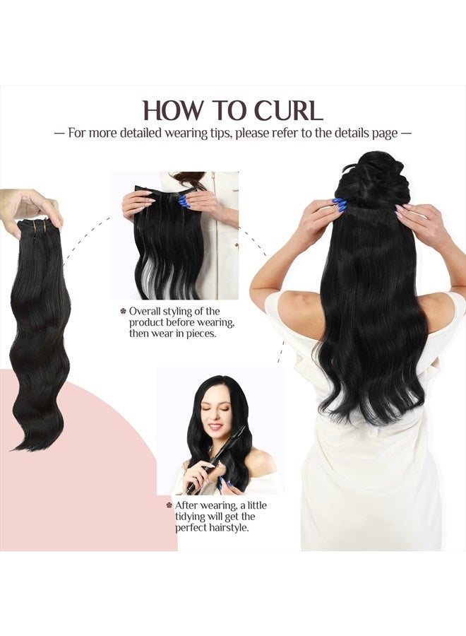 MAXITA Hair Extensions Clip in Human Hair, Natural Black 14 Inch 5pcs 75g, MAXITA Clip in Hair Extensions Real Human Hair Extensions Straight Natural Remy Hair Extensions for Woman - Image 4