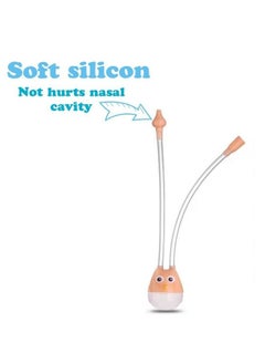 KidDough Baby Nasal Aspirator 0 5 Years ; Vacuum Suction Baby Nose Cleaner ; Soft Silicone Nozzle ; Manual Nose Cleaning Sucker Suction For Children Newborn Infant (Orange)  - Image 4