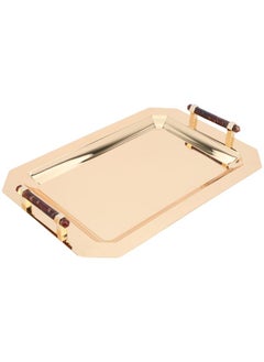 Alsaif Alif Serving Trays Set With Dates Steel 3 Pieces Gold  - Image 2