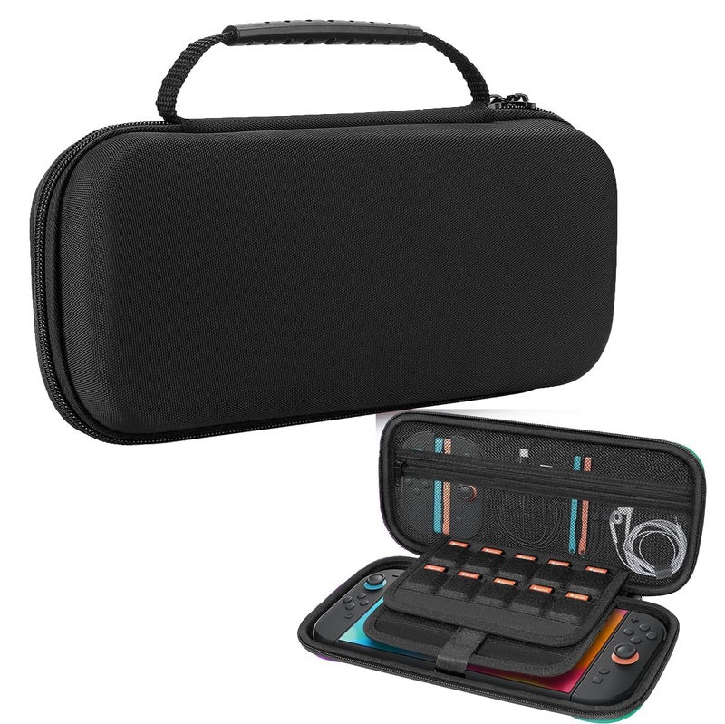 PSS Carrying Case Compatible with Nintendo Switch 2 Model(2025), Portable Hard Shell Pouch Game Travel Bag for Switch 2 Accessories Holds 12 Game Cartridge Slots (Black) - Image 1