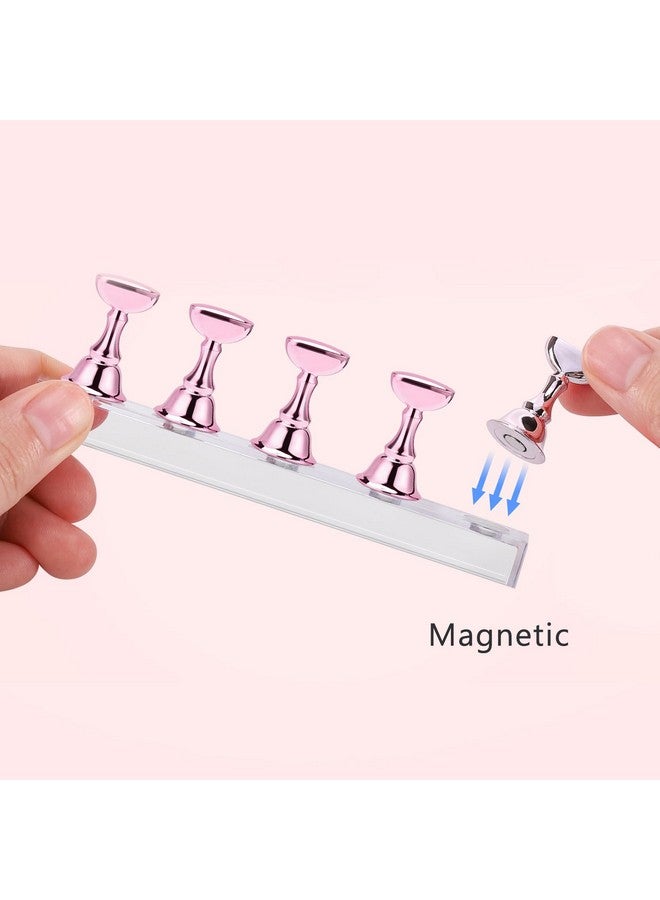 Etercycle Nail Stand Acrylic Nail Art Display Stand Practice Nail Holder for Painting Nails Magnetic Practice Stands with Double-sided Tape For Home DIY Salon Supplies (Pink) - Image 2