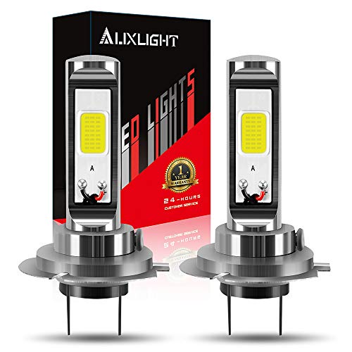 مصابيح ضباب LED H7 H7LL 6000K أبيض زينون فائق السطوع عالية القوة شريحة COB لمصابيح الضباب ومصابيح التشغيل النهارية DRL بديل للسيارات والشاحنات عبوة من 2