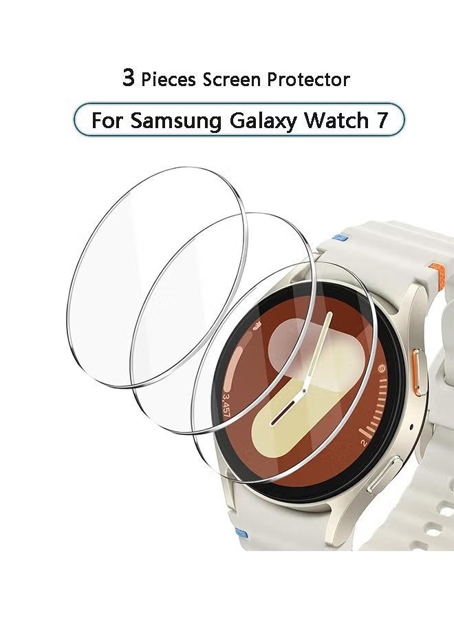 3 Pcs Samsung Galaxy Watch 7 44mm Screen Protector Film, HD Clear Scratch-Resistant Dustproof Anti-Bubble Wear-Resistant Tempered Glass Protection Film - Image 1
