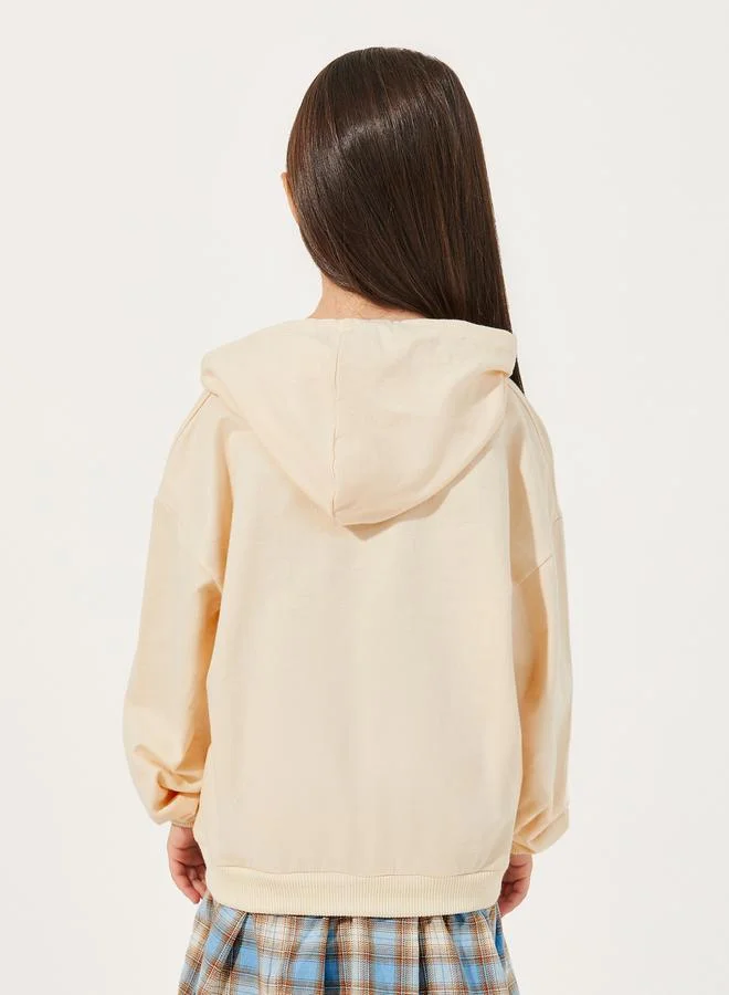 Styli Pocket Front Hooded Dress with Checked Print