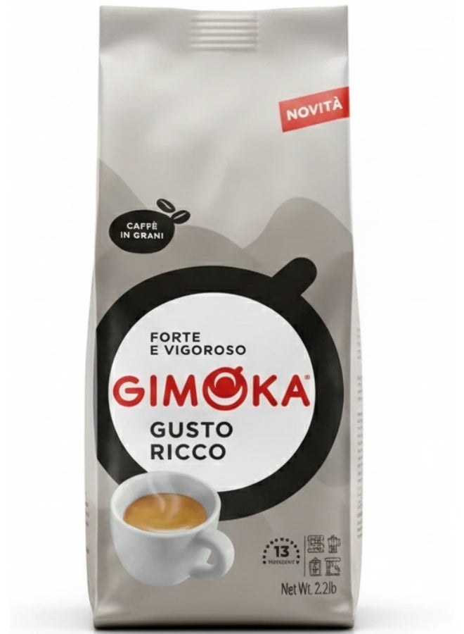 GIMOKA Gusto Rico Bianco Coffee Beans 1kg - Image 1
