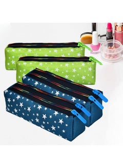Kuber Industries Makeup Pouch | Rexine Cosmetic Pouch | Travel Makeup Pouch For Girls | Storage Makeup Bag | Star Makeup Pouch | Pack Of 4 | Multi  - Image 1