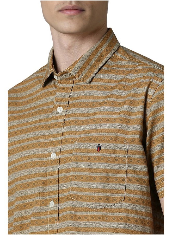 LOUIS PHILIPPE - Louis Philippe Men's Slim Fit Shirt (LRSHNSLB986959_Brown - Image 1
