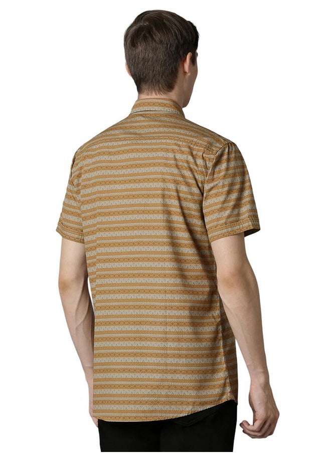 LOUIS PHILIPPE - Louis Philippe Men's Slim Fit Shirt (LRSHNSLB986959_Brown - Image 1
