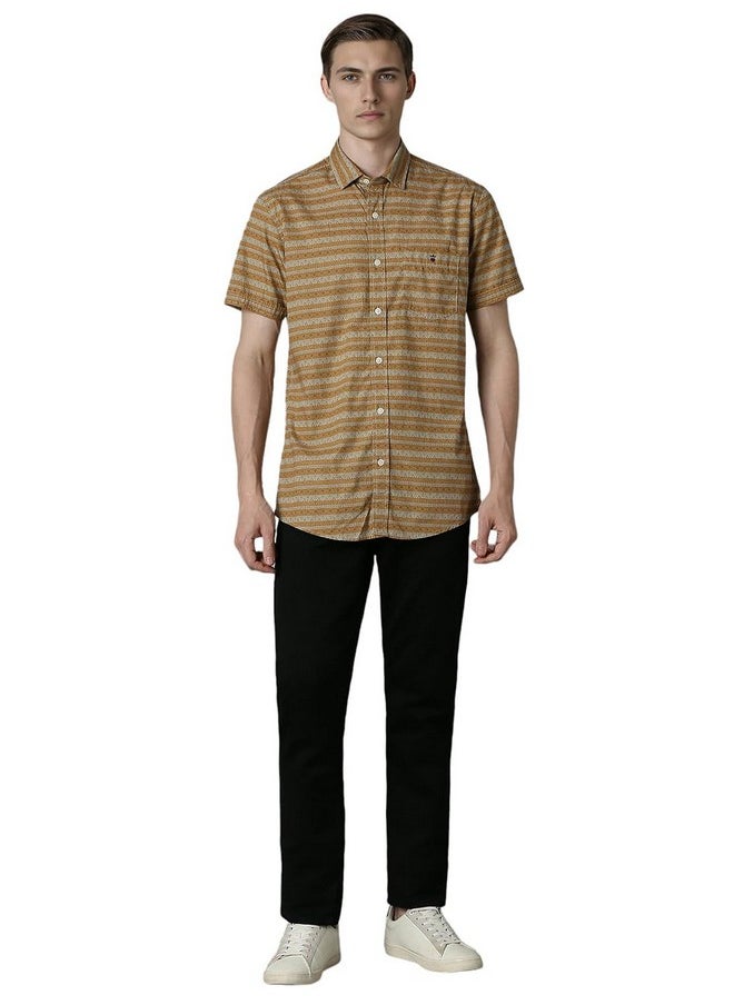 LOUIS PHILIPPE - Louis Philippe Men's Slim Fit Shirt (LRSHNSLB986959_Brown - Image 1