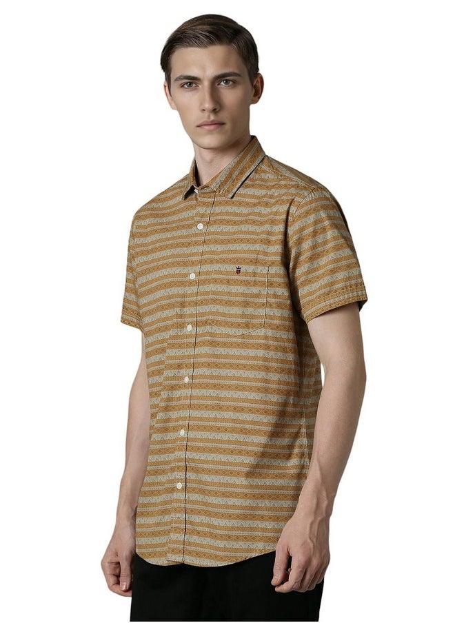 LOUIS PHILIPPE - Louis Philippe Men's Slim Fit Shirt (LRSHNSLB986959_Brown - Image 1