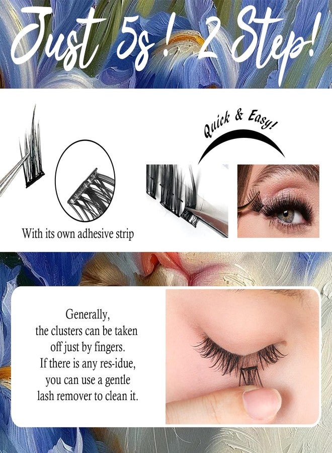 BERSHNOR Self Adhesive Fox Eye Lash Clusters for Cat Eye, Press On Eyelashes No Glue Needed, Self Stick Cat Fake Lashes Glue-Free - Image 5