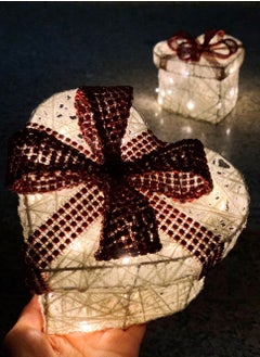 Salla Heart Shaped Gift Box Openable Top Cover with Warm LED Fairy Lights 22x15cm  - Image 4