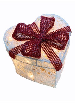 Salla Heart Shaped Gift Box Openable Top Cover with Warm LED Fairy Lights 22x15cm  - Image 1