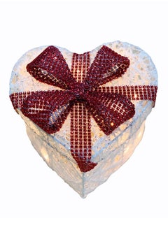 Salla Heart Shaped Gift Box Openable Top Cover with Warm LED Fairy Lights 22x15cm  - Image 2
