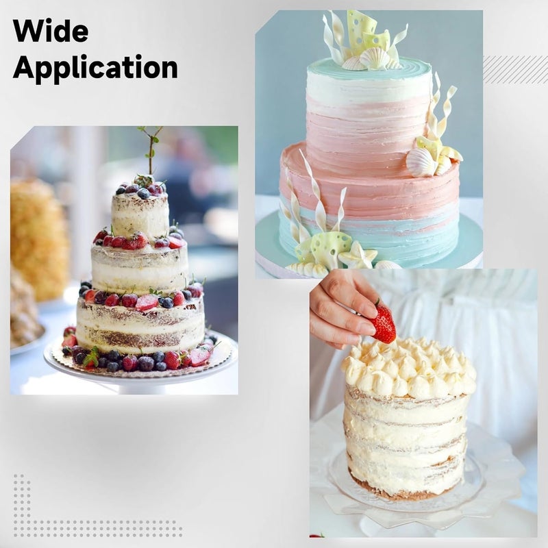 Acrylic Cake Decorating Tools Set: 6 Discs, 2 Scrapers & 3 Center Dowels for Wedding & Party Cakes - Image 4