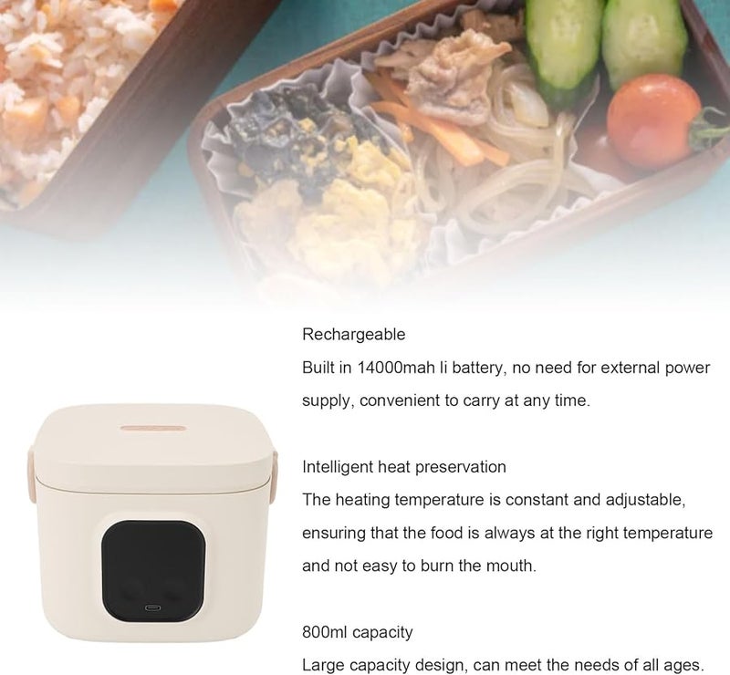 SUNGOOYUE 304 صندوق غداء كهربائي من الفولاذ المقاوم للصدأ، مدفأة طعام محمولة للاستخدام في الهواء الطلق والمنزل - Image 4