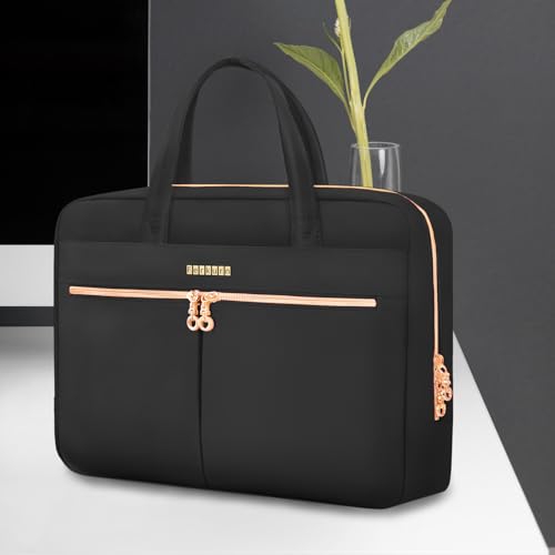 Ferkurn Laptop Bag Case 17 17.3 Inch Women Men Computer Bag Compatible with HP Envy Pavilion Omen/LG Gram/MSI/Dell XPS/Thinkpad/TUF Vivobook/Acer, Shoulder Strap Messenger Briefcase, Black - Image 3
