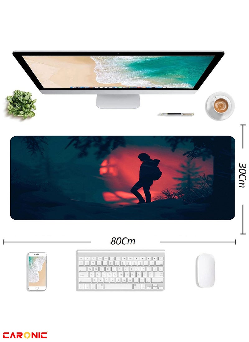 CARONIC - Large Gaming Mouse Pad with Superior Micro Weave Cloth Extended Desk Mousepad with Stitched Edges Non-Slip Base Water Resist Keyboard Pad For Gamer And Office Home TLO 192 - Image 1