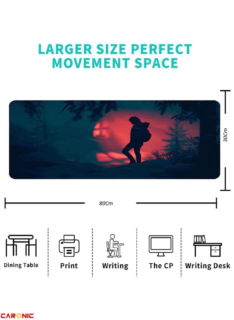 CARONIC - Large Gaming Mouse Pad with Superior Micro Weave Cloth Extended Desk Mousepad with Stitched Edges Non-Slip Base Water Resist Keyboard Pad For Gamer And Office Home TLO 192 - Image 1