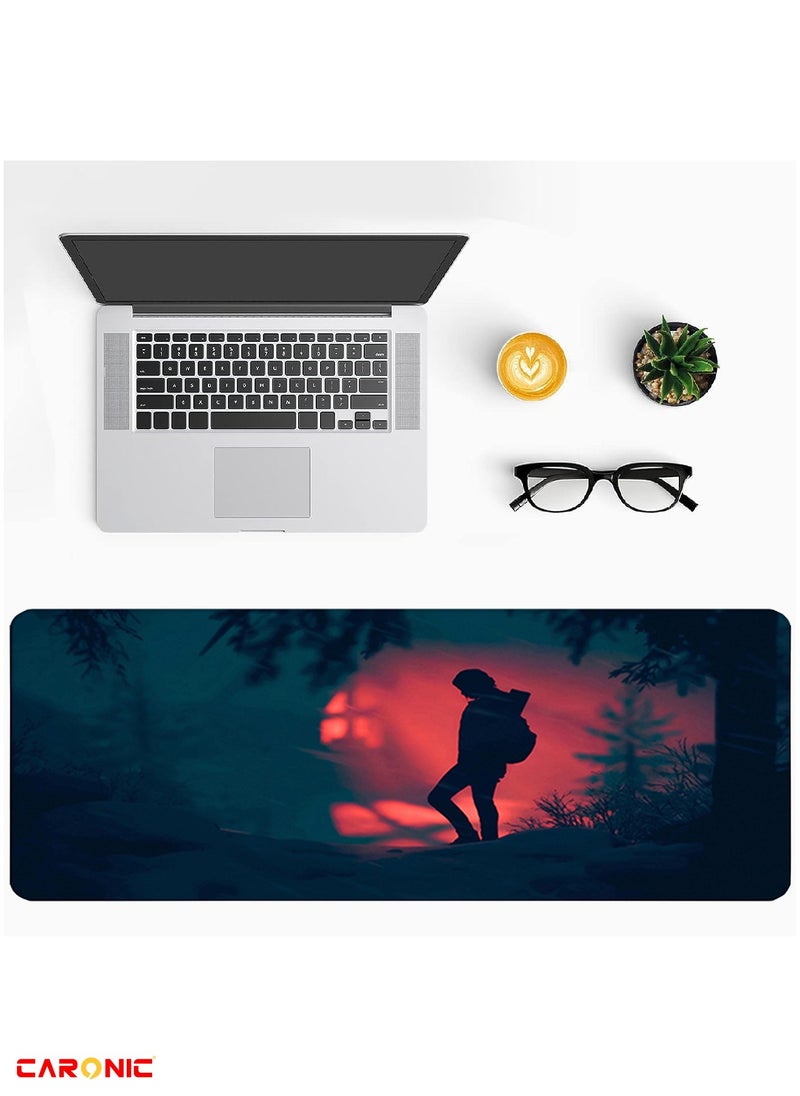 CARONIC - Large Gaming Mouse Pad with Superior Micro Weave Cloth Extended Desk Mousepad with Stitched Edges Non-Slip Base Water Resist Keyboard Pad For Gamer And Office Home TLO 192 - Image 1