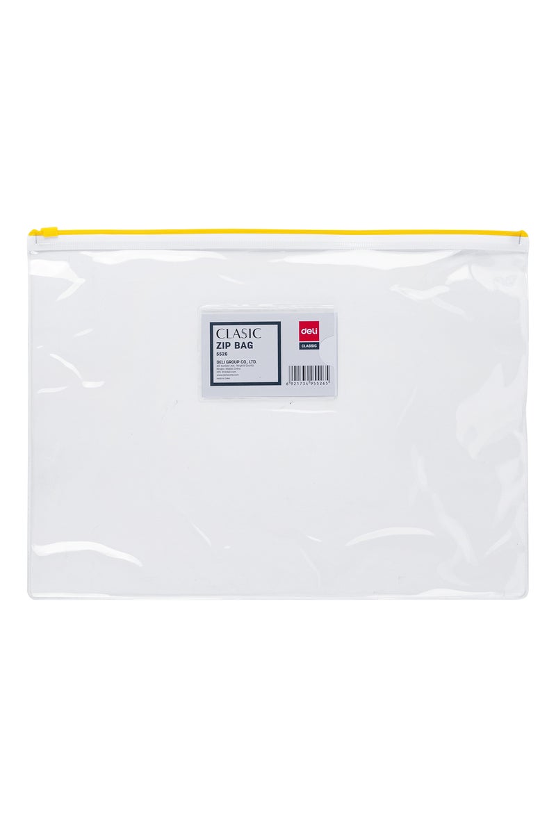 Deli E5526 A4 PVC Zip Bag - Durable & Transparent with Business Card Holder - Image 3