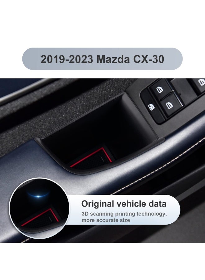 Car Door Side Storage Box For 2019-2023 Mazda3 2020-2023 Cx-30 Cx30 Door Handle Organizer Mazda3 Bp Cx-30 Dm Phone Container Key Holder Abs Tray Insert Glove Pallet 2Pieces Front Door - Image 4