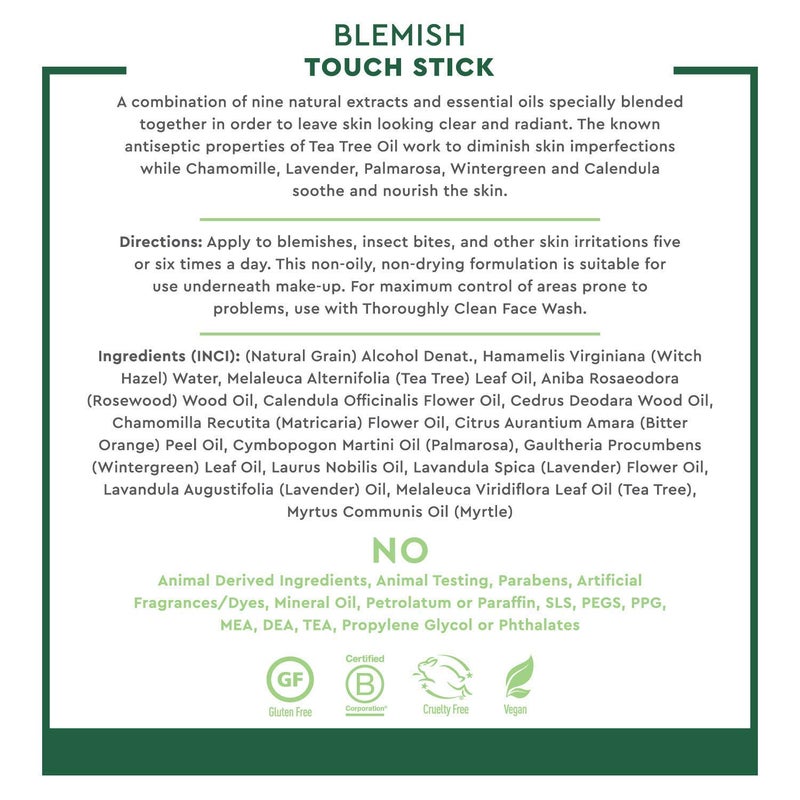 Desert Essence Organic Herbal Blemish Touch Stick with Natural Extracts & Essential Oils - .31 Fl Oz - Antiseptic Tea Tree Oil - Chamomile - Lavender - Palmarosa - Clear & Radiant Skin - Image 2