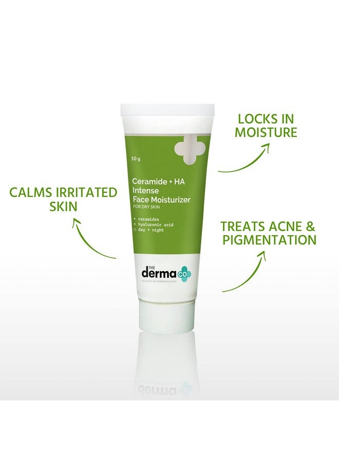 The Derma Co Ceramide + HA Intense Moisturizer Cream With Hyaluronic Acid | For Dry Skin | Repairs Dry & Dull Skin | Locks In Moisture | 50 g - Image 3