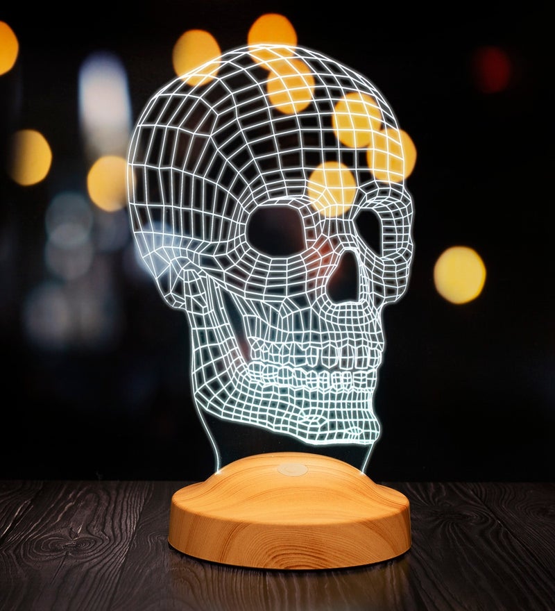 Sevgi Lambası Skull Digital Artwork Night Light, 3D LED Lamp  - Image 2