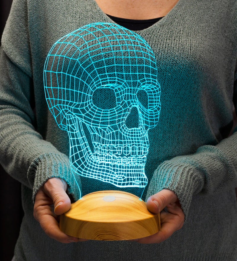 Sevgi Lambası Skull Digital Artwork Night Light, 3D LED Lamp  - Image 3