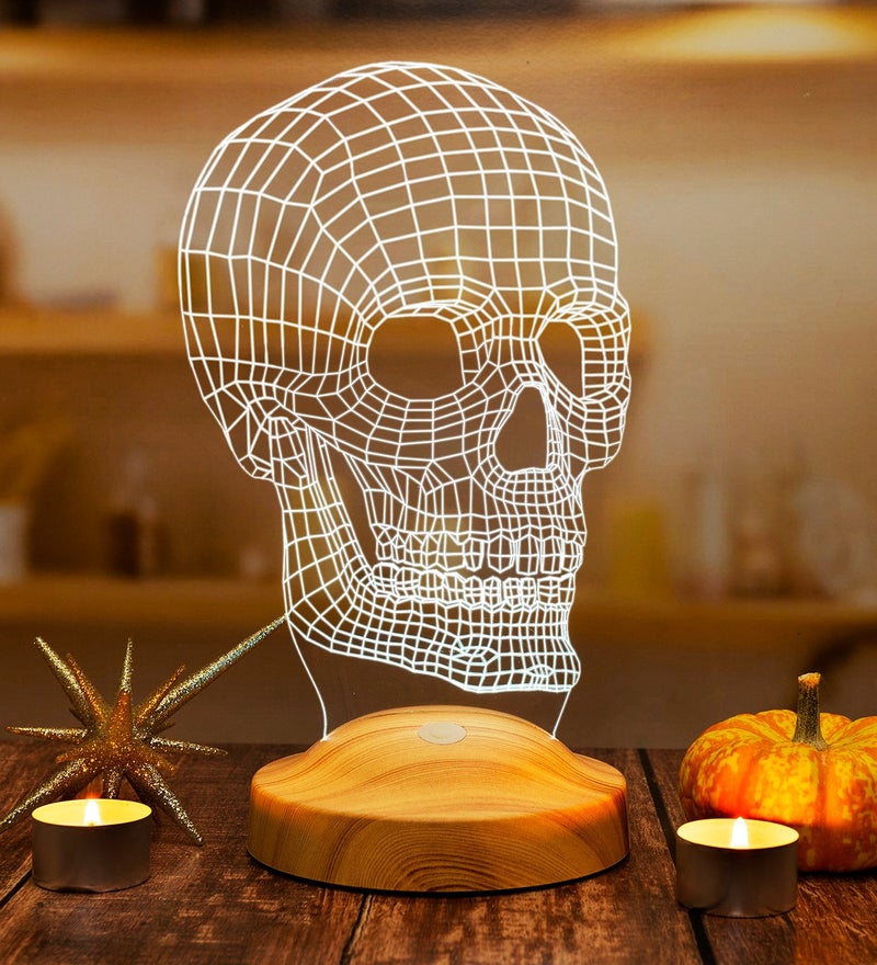 Sevgi Lambası Skull Digital Artwork Night Light, 3D LED Lamp  - Image 1