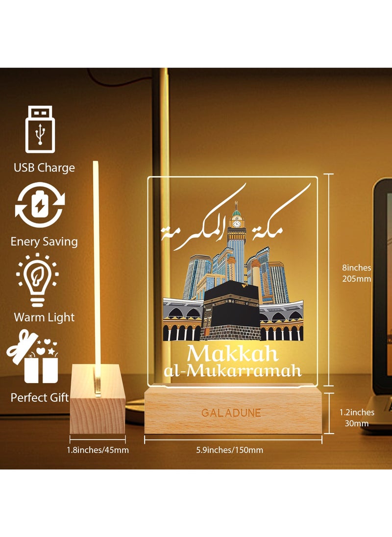 GALADUNE LED Acrylic Night Light, Kaaba and Clock Tower, suitable for Ramadan and Islamic celebrations, home decoration, cafe decoration, night lighting  - Image 2