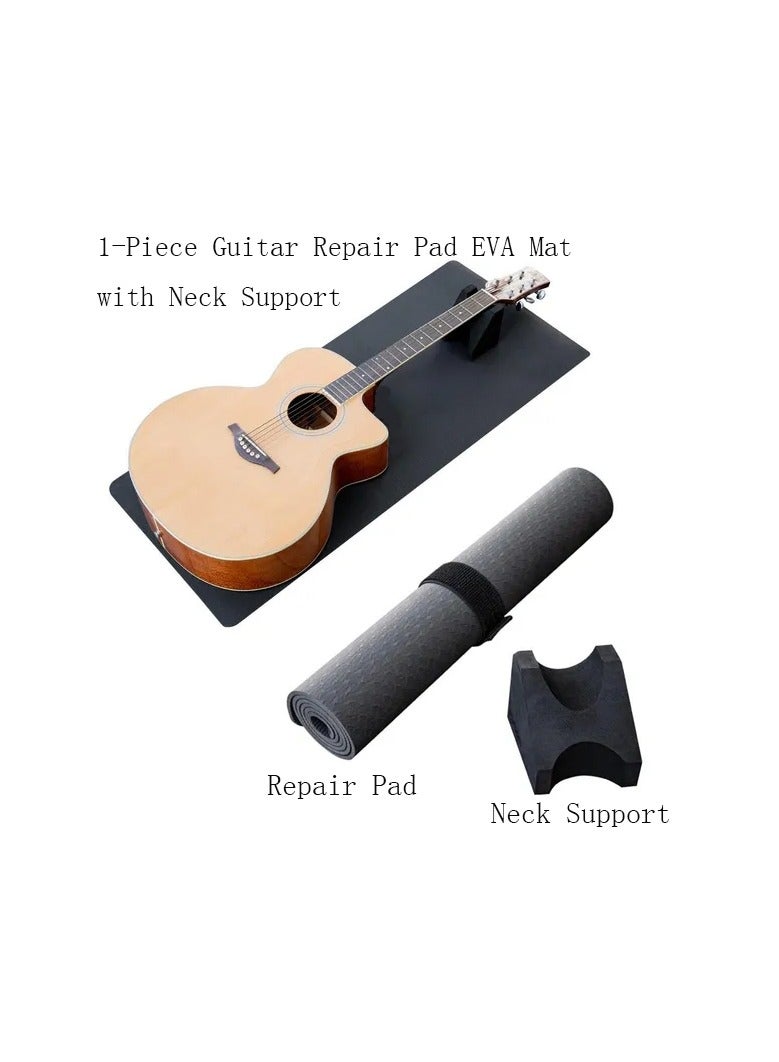 1-Piece Guitar Repair Pad EVA Mat with Neck Support,Musical Instrument Repair Maintenance Tool - Image 1