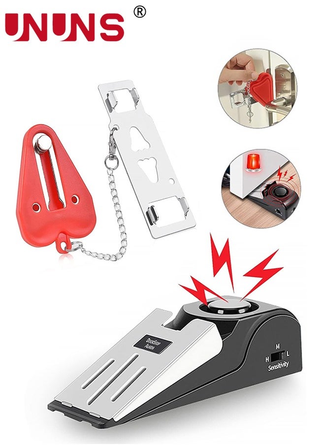 UNUNS Portable Door Lock,Home Security Door Locker Devices And Door Stopper,Dual Protection Security Door Kit,Door Stopper Self Defensey Tools For Hotel Travel Home Apartment House,2pcs  - Image 1