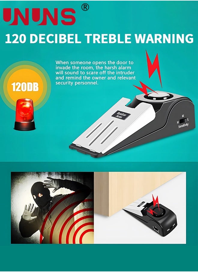 UNUNS Portable Door Lock,Home Security Door Locker Devices And Door Stopper,Dual Protection Security Door Kit,Door Stopper Self Defensey Tools For Hotel Travel Home Apartment House,2pcs  - Image 2