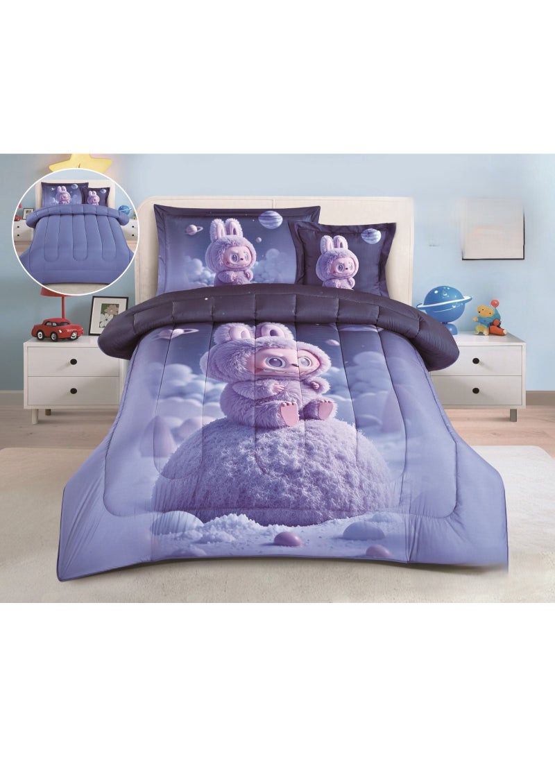 مفرش أطفال برسومات مبهجة صيفي ميكرو فيبر ٤ قطع مقاس 170*230 سم