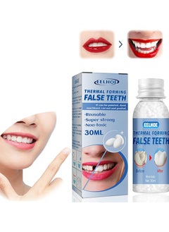 Thermal Forming False Teeth,Temporary Tooth Repair Beads Reusable Teeth Filling Replacement for Chipped Teeth,Thermal Beads for Missing & Broken Tooth Fake Teeth Non Toxic Tooth Repair Kit 30ml