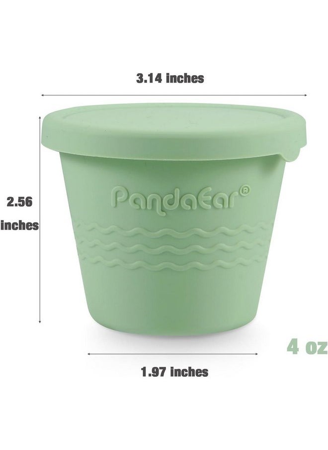 PandaEar PandaEar 6 Pack Silicone Baby Food Storage Containers, 4 oz Small Food Containers with Lids, Reusable Baby Snack Containers for Kids Toddler, Homemade Baby Food Freezer Storage, Freezer Safe  - Image 3