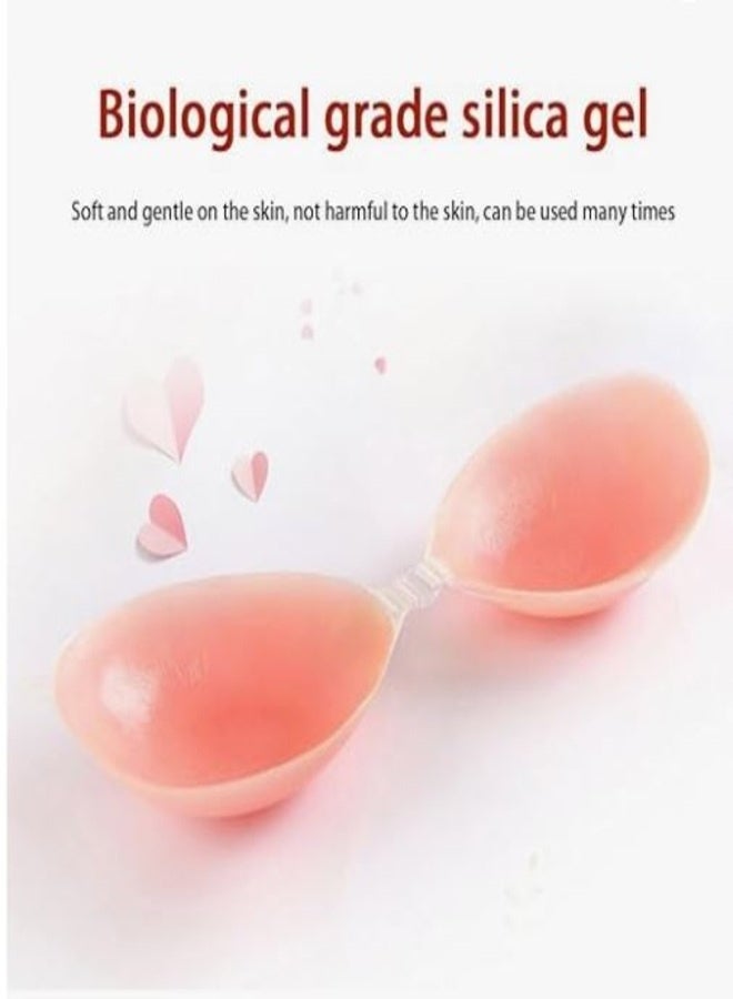 Adhesive Bra for Women Backless Push Up Silicone Bra Strapless Bra Adhesive Bra Invisible Self-Adhesive Bra Rabbit Ears Reusable Bra for Backless Dress Evening Dresses - Image 3