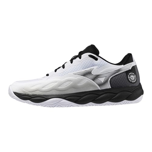 Mizuno Wave Enforce Court AC Men's Tennis Shoe, All Court Tennis Shoe, White-Black, US Mens 9 - Image 1
