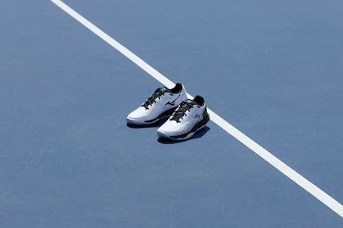 Mizuno Wave Enforce Court AC Men's Tennis Shoe, All Court Tennis Shoe, White-Black, US Mens 9 - Image 2