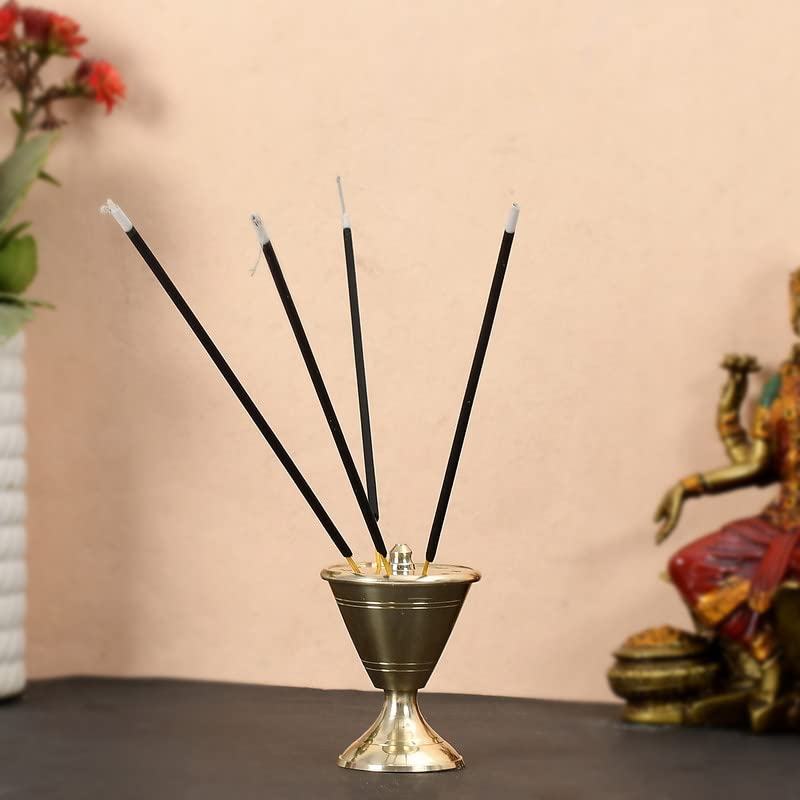 JAIPUR ACE Jaipur Ace Brass Pooja AgarbattiIncense Stick Holder Stand for Home Temple Puja Decoration Small Gold 