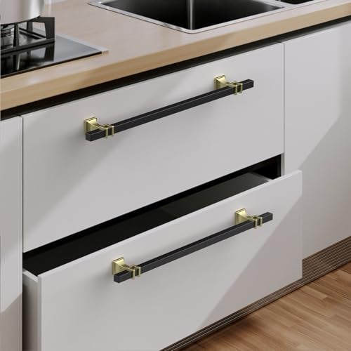 9BUILD 6 Pack 126 Inch Cabinet Pulls Matte Black Kitchen Cabinet Handles Cabinet Hardware Kitchen Handles for Cabinets Black Pulls T Bar Drawer Handle - Image 3