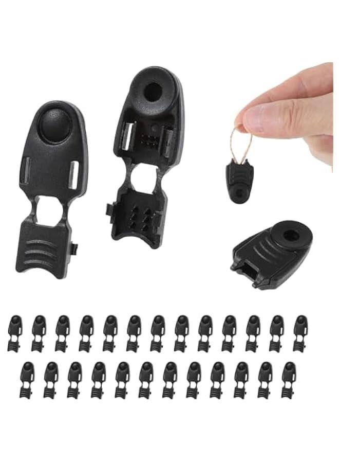 25PCS Zipper Pull Cord Ends Clips, Paracord Accessories Shoe Lace Lock Cord Plastic Draw String Clip Zipper Pull Tab for Backpack Running Shoe DIY Replacement Zipper Stopper  - Image 1