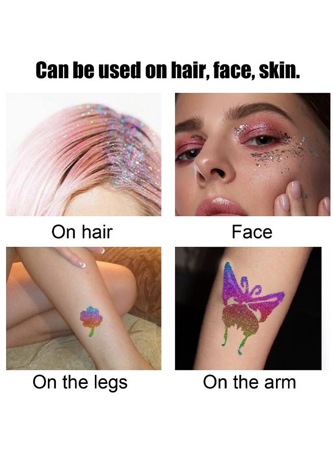 EELHOE Glitter Tattoo Skin Glue - Cosmetic glitter glue, Face chunky glitter glue adhesive body cosmetic makeup (8ml) - Image 5