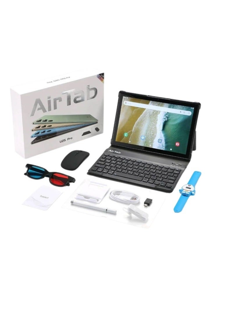 AirTab U25 PRO 10.1-Inch Android 13 Tablet, 1TB Storage, 16GB RAM, Dual SIM LTE & Wi-Fi â€“ Green | Quad Core | Includes Touch Pen & Keyboard | Fast, Versatile Tablet for Work & Fun - Image 1