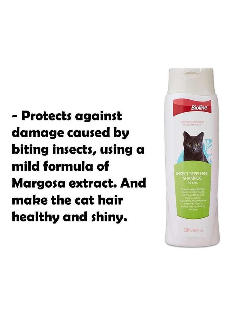 Bioline Insect Repellant Shampoo For Cats  Relief From Itching Lice And Mites 2X200ml - Image 3