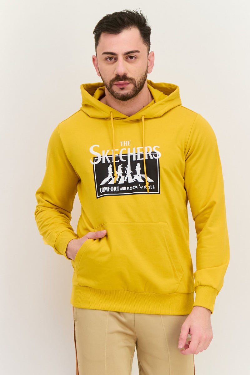 SKECHERS Men Sportswear Fit Long Sleeve Outdoor Sweatshirt, Yellow  - Image 1
