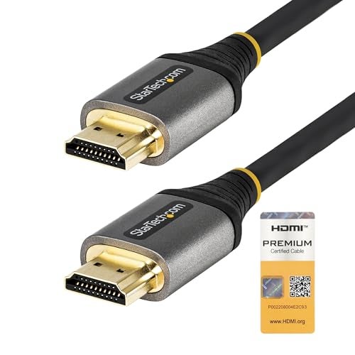 Startech.com StarTechcom 10ft 3m Premium Certified HDMI 20 Cable High Speed Ultra HD 4K 60Hz HDMI Cable with Ethernet HDR10 ARC UHD HDMI Video Cord for UHD Monitors TVs Displays MM HDMMV3M - Image 1